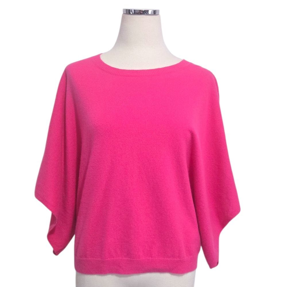 Stitch & Needle Pink Cashmere Pullover Sweater Womens M Boxy Relaxed Cozy Luxe